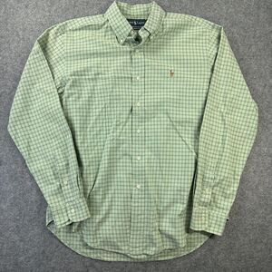 Ralph Lauren Shirt Mens Large Green Check Classic Fit Long Sleeve Button Down